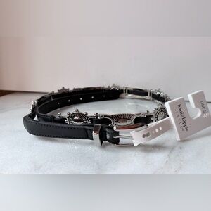 Haute Hippie Black Belt with Silver Detailing